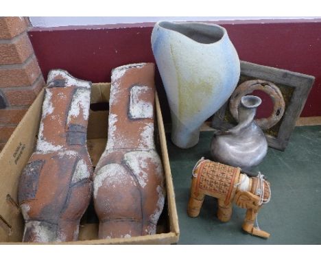 Studio pottery and an elephant puppet
