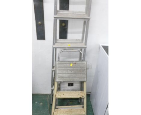 Three alloy step ladders of various sizes