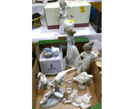 Lladro and Nao figurines - geese etc