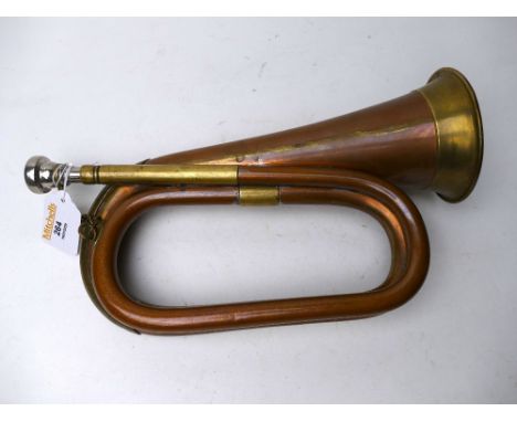 Copper and brass bugle horn