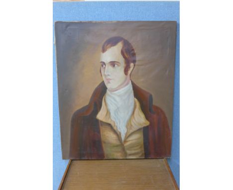 Scottish School (19th Century), portrait of Robert Burns, oil on canvas, unframed