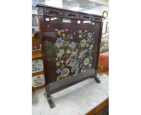An oak tapestry firescreen
