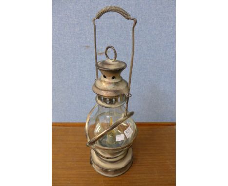 A storm lamp garden lantern