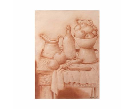 FERNANDO BOTERO (Né en 1932)Nature morte signé et daté « Botero 89 » (en bas à droite)sanguine sur papierexécuté en 1989signe