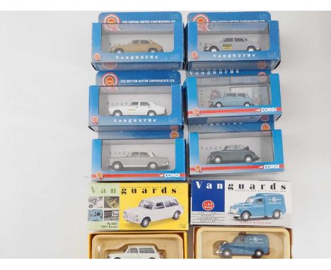 A group of 1:43 scale models by CORGI VANGUARDS, comprising of BMC and British Leyland automobiles, to include a 1956 Morris 