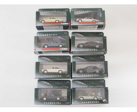 A group of 1:43 scale models by CORGI VANGUARDS, comprising of Jaguar automobiles, to include a 1948 Jaguar XK 120, a 1968 Ja