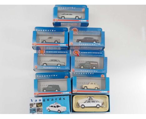 A group of 1:43 scale models by CORGI VANGUARDS, comprising of BMC and British Leyland automobiles, to include a 1968 Austin 