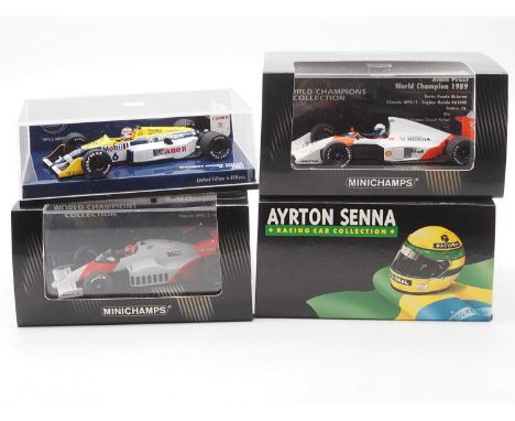 A group of 1:43 scale Formula 1 race cars by MINICHAMPS (World Championship winners), comprising of  a 1984 McLaren MP4/2 (Ni