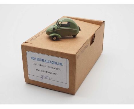 A 1:43 scale SAMS MODEL CARS hand built model of a '010 GR' 1951 Fend Flitzer 101-  VG/E in G/VG Perspex cases and outer card