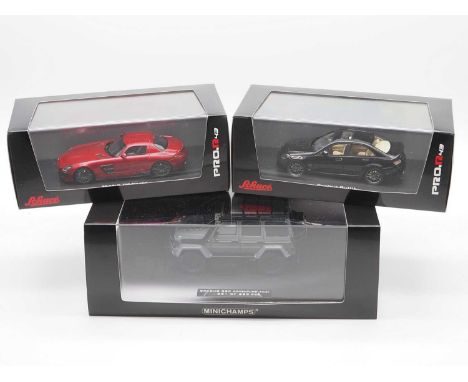 A group of limited edition  1:43 scale models by SCHUCO and MINICHAMPS, comprising of a 2008 Brabus Bullet, a 2011 Brabus 700