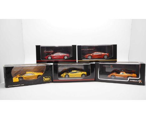 A group of 1:43 scale models by MINICHAMPS, IXO and PREMIUM X, comprising of McLaren automobiles, to include a PREMIUM X 1969