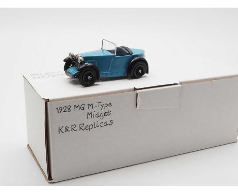 A K&amp;R REPLICAS 'ACE 33' hand built white metal, 1:43 scale model of a 1928 MG M-Type Midget - VG/E in G/VG box