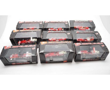 A group of limited edition 1:43 scale Formula 1 race cars by BRUMM, comprising of F1 cars from 1950s to 1980s, all Ferrari ex