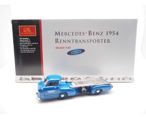 A 1:43 scale CMC, Ltd edition hand built resin model of a 1954 Mercedes Benz Renntransporter -  VG/E in G/VG box