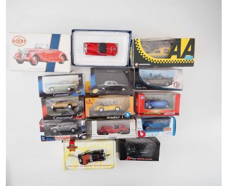 A group of 1:43 scale models by to include BRUMM, SOLIDO, CARARAMA and MATCHBOX DINKY, comprising of assorted British automob