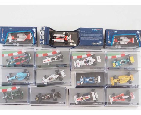 A group of 1:43 scale models by IXO -ALTAYA (ex magazine) and SOLIDO (Alan Prost Collection) comprising of Formula 1 cars of 