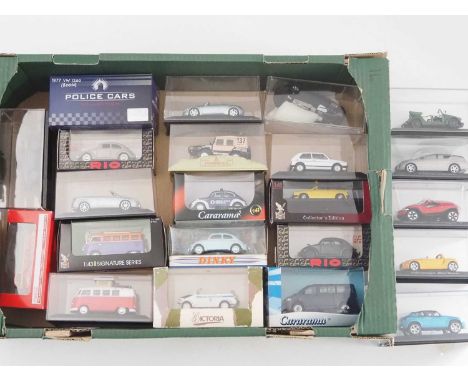 A group of boxed and unboxed 1:43 scale models to include, RIO, CARARAMA and VICTORIA, comprising of assorted Volkswagen auto