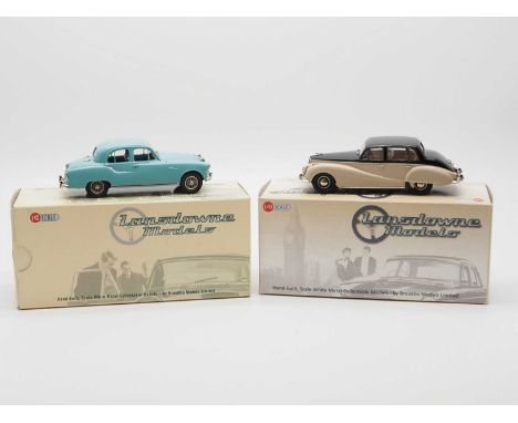 A pair of hand built 1:43 scale white metal models by LANSDOWNE MODELS, comprising of a  'LDM 45' 1958 Armstrong Siddeley Sap