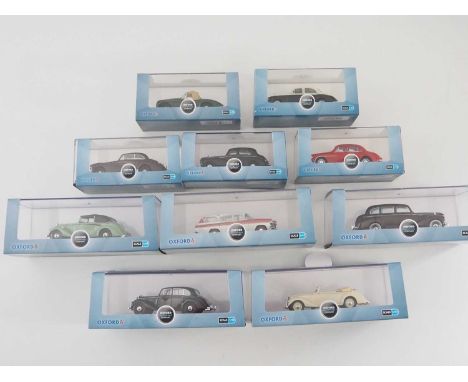 A group of 1:43 scale models by OXFORD DIECAST, comprising of British cars of 1940s and 50s, to include Armstrong Siddeley, H