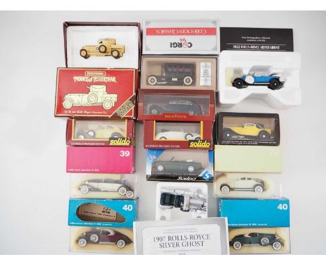 A group of 1:43 scale models by CORGI,  SOLIDO, RIO, FRANKLIN MINT, REX TOYS and MODELS OF YESTERYEAR, comprising of Rolls-Ro