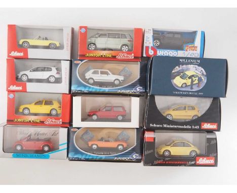 A quantity of boxed and unboxed 1:43 scale models to include SCHUCO and MINICHAMPS, comprising of assorted Volkswagen  automo