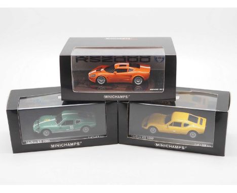 A group of limited edition 1:43 scale models by MINICHAMPS, comprising of a 1971 Melkus RS 1000, 1872 Melkus RS 1000 and a 20