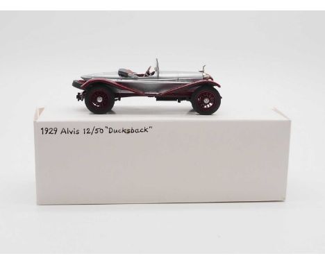 A K&amp;R REPLICAS hand built white metal, 1:43 scale model of a Alvis 12/50 'Ducksback'- VG/E in G/VG packaging