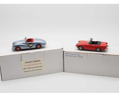 A pair of hand built 1:43 scale models by K&amp;R REPLICAS and CORONET CLASSICS , comprising of a 'K&amp;R 94' 1964 Sunbeam T