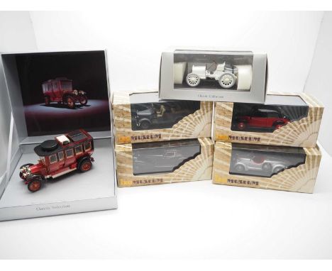 A group of  1:43 scale models by IXO Museum and MERCEDES BENZ CLASSIC COLLECTION (DISTLER) comprising of early Benz/ Mercedes