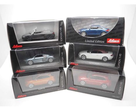 A group of limited edition 1:43 scale models by SCHUCO, comprising  of Audi Automobiles, to include a 2006 Audi TT MK2 and a 