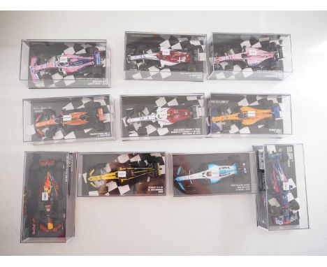 A group of 1:43 scale Formula 1 race cars by MINICHAMPS, comprising of F1 cars from 2017, 2018 and 2019 seasons, to include a