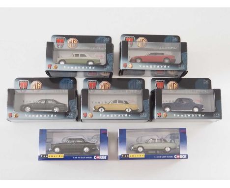 A group of 1:43 scale models by CORGI  VANGUARDS, comprising of Rover automobiles, to include a 1963 Rover P5 3 Litre Mk II (