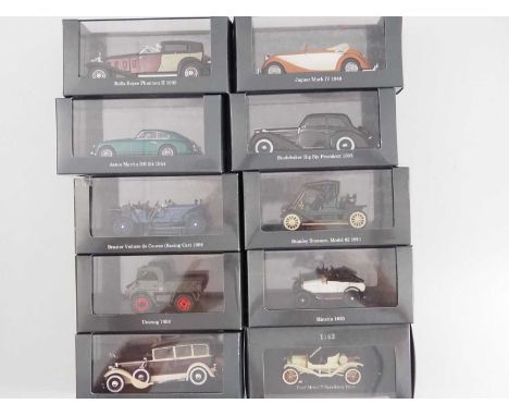 A rare group of limited edition 1:43 scale models for PHILATELIE LIECHTENSTEIN , comprising of assorted automobiles from arou