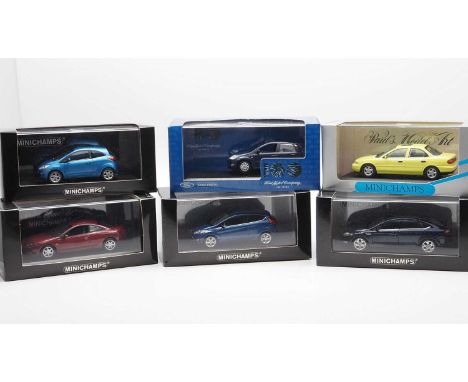 A group of limited edition 1:43 scale models by MINICHAMPS, comprising of Ford automobiles,  to include a 1998 Ford Cougar, a