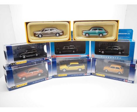 A group of 1:43 scale models by CORGI VANGUARDS, comprising of BMC and British Leyland automobiles, to include a 1977 Austin 