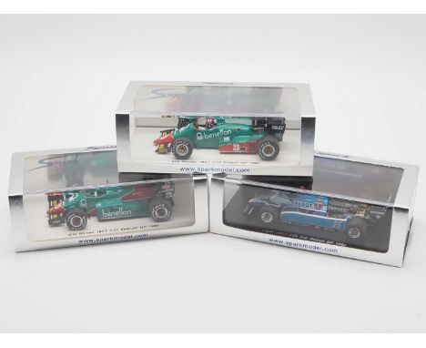 A group of 1:43 scale hand built resin models of Formula 1 race cars by SPARK (MINIMAX), comprising of a 'S1664' 1982 Ligier 