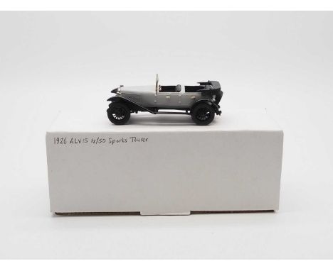 A K&amp;R REPLICAS 'KR 10' hand built white metal, 1:43 scale model of a 1926 Alvis 12/50 Sports Tourer - VG/E in G/VG packag