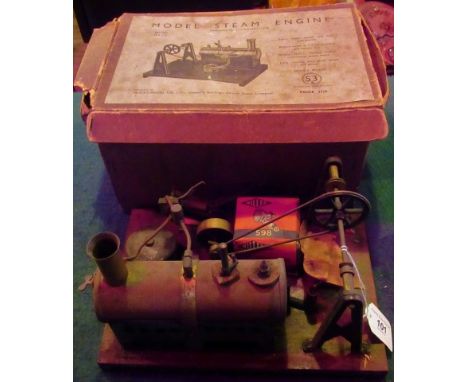 A stationary steam engine from the Mersey Model Company Limited, Coopers Buildings, Church Street, Liverpool, in original car