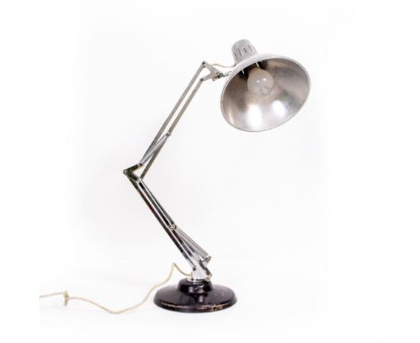 A 1960'S LUXO L-2 INDUSTRIAL DESK LAMP patent number 2787434, 70cm in height 