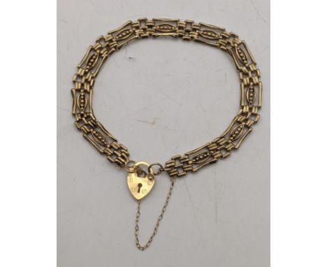 A 9ct gold gate link style bracelet 6.7gLocation:If there is no condition report shown, please request 