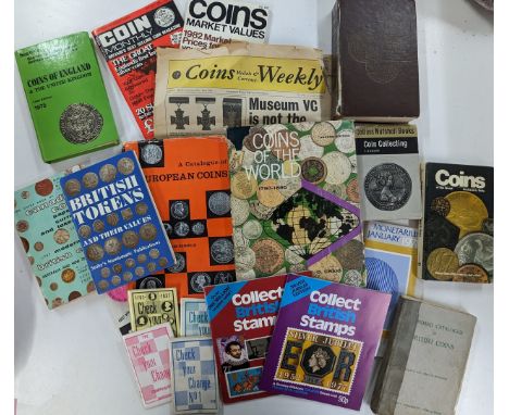 A collection of Numismatic reference books to include, British Tokens, Coins of the World 1750-1850, Collins Coin Collecting,