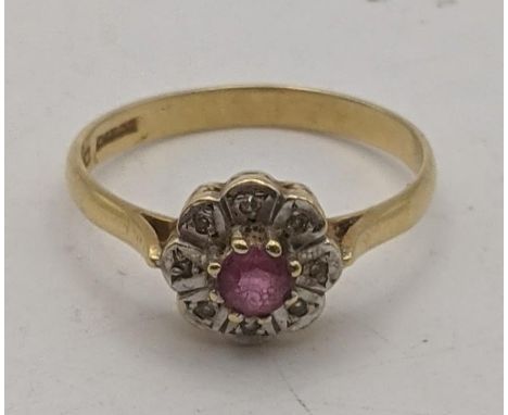 An 18ct gold ring set with ruby and diamonds 2.8gLocation:If there is no condition report shown, please request 