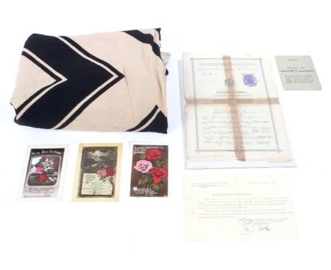 WWII German flag 235cm x 140cm double sided stamped Witle K G Munchen. paper items related to German prisoner of war lot