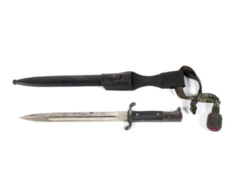 German Military dress dagger in scabbard and leather holder