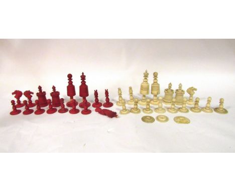 Victorian ivory chess pieces