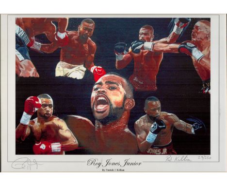 Boxer Roy Jones Jr and Artist Pat Killian Signed 29/250 Print by the Artist Killian. Mounted. Good condition. All autographs 