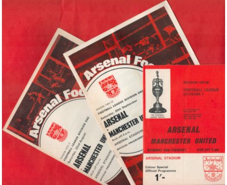 Superb Arsenal V Man Utd Collection of 3 Vintage Programmes 1967-71. Good condition. All autographs come with a Certificate o