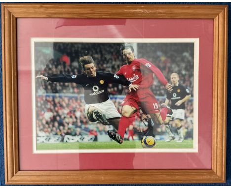 Football Former Liverpool Striker Fernando Morientes Signed 12x8 inch Colour Photo, In Wood Frame Measuring 15x12 approx. Sig