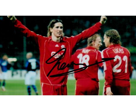 Football Fernando Torres signed Liverpool 6x4 colour photo. Good condition. All autographs come with a Certificate of Authent