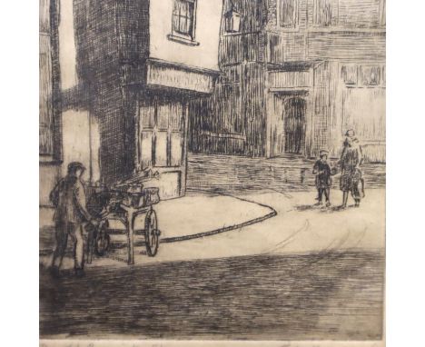 SM Forster, a monochrome etching, The Old Curiosity Shop, 13 x 22 cm. Not available for in-house P&amp;P, contact Paul O'Hea 